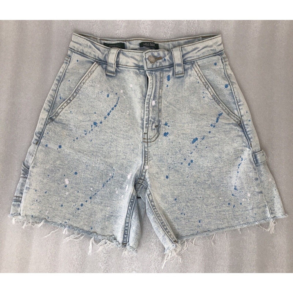 Wild Fable Highest Rise Utility Paint Splatter Bermuda‎ Jean Denim Shorts Size 0